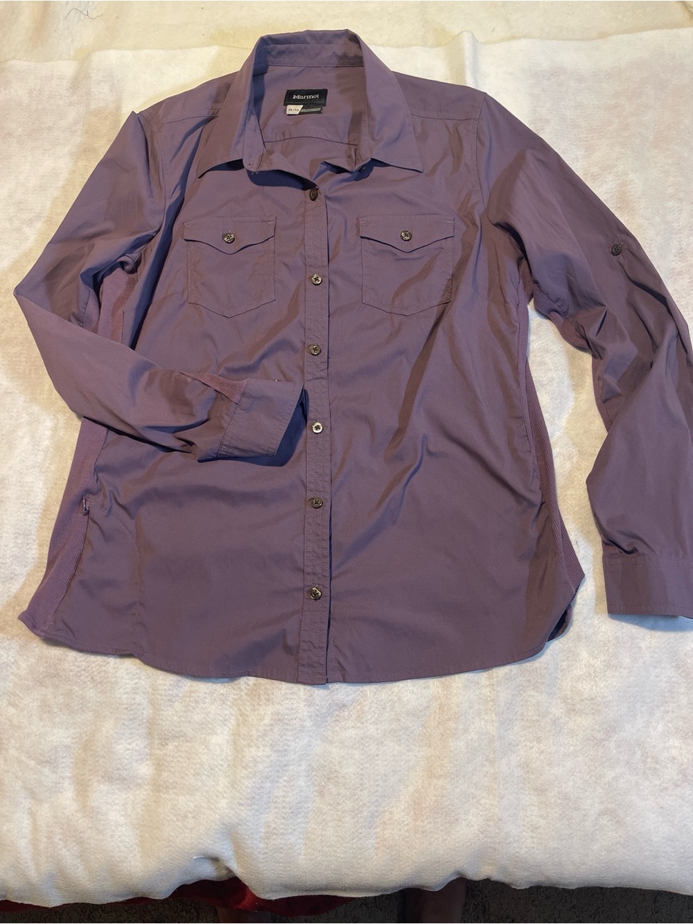Marmot Purple Long Sleeve Button Down Hiking Shirt XL Womens